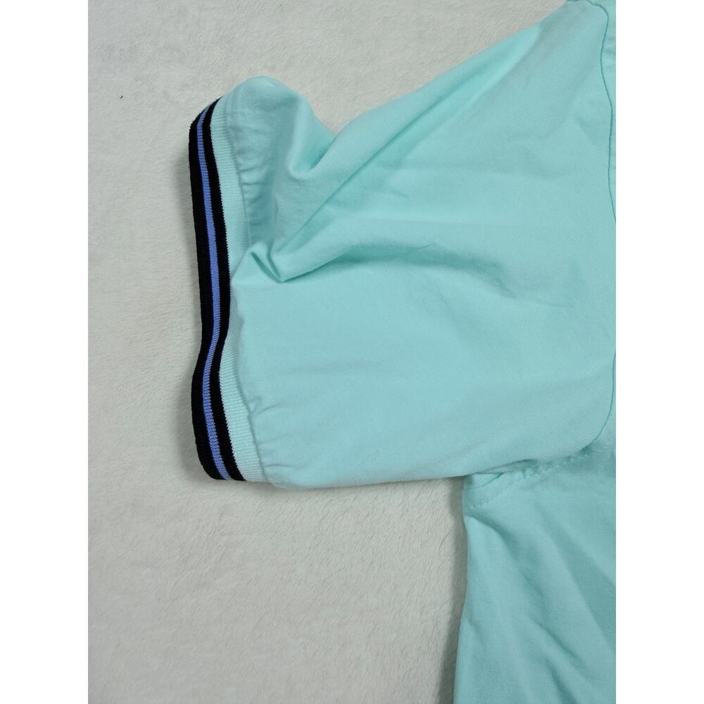 Rare Psycho Big Bunny Logo Polo Shirt XXL Mens Aqua Mint Blue 100% Cotton - Picture 10 of 13